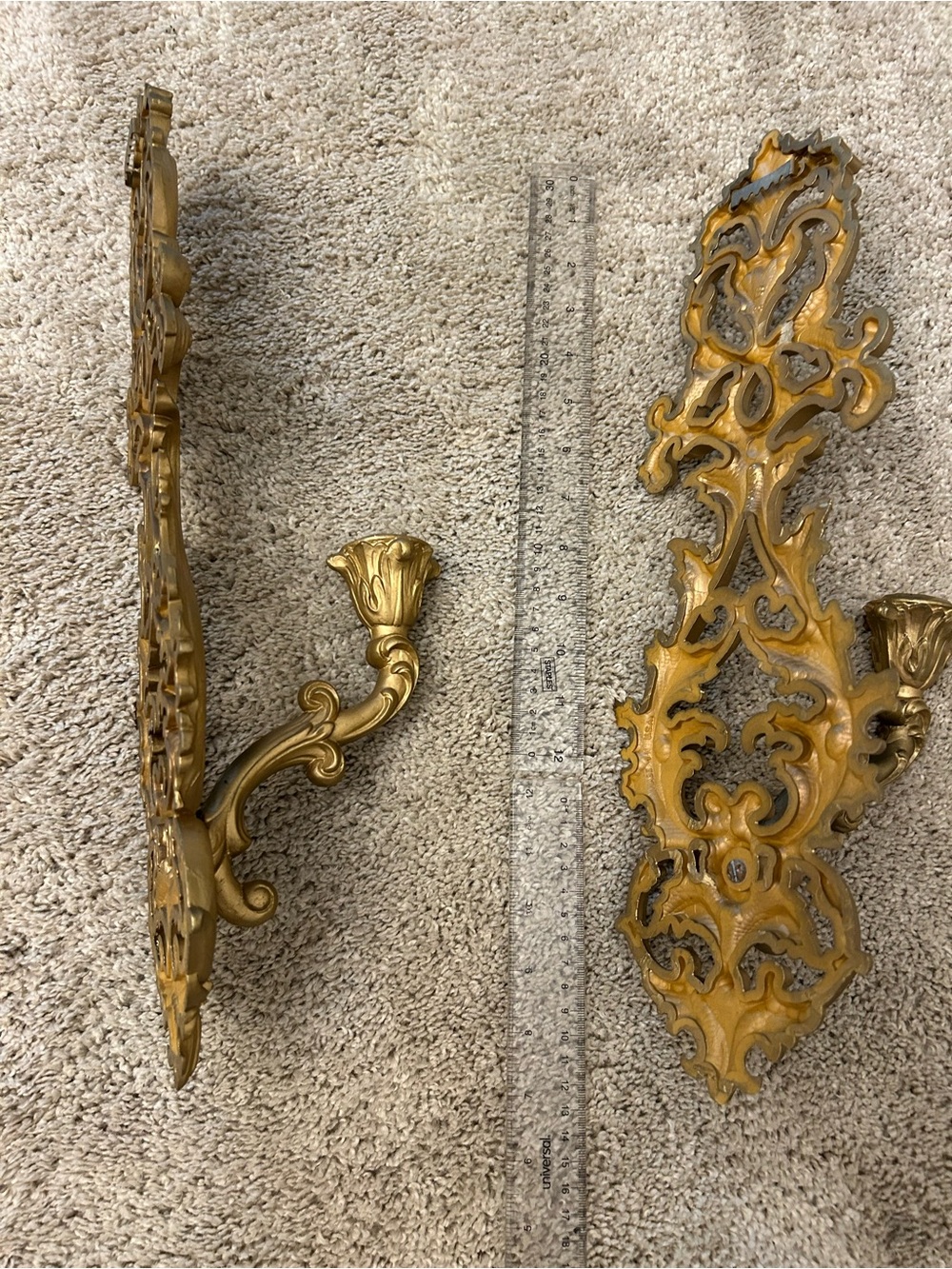Vintage Gold Wall Sconces - Decorative Pair (2)pc for Home Wall Decor - Picture 5 of 8